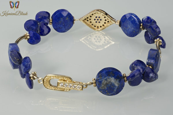 Bransoletka z lapisu lazuli w złoconej oprawie
