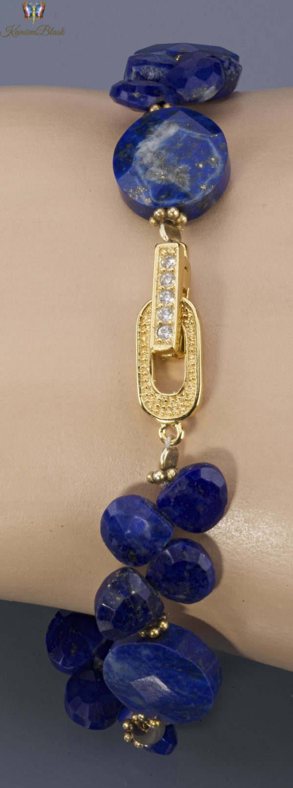 Bransoletka z lapisu lazuli w złoconej oprawie