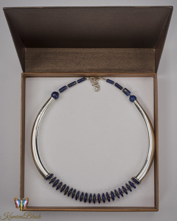 Srebrny naszyjnik z lapis lazuli