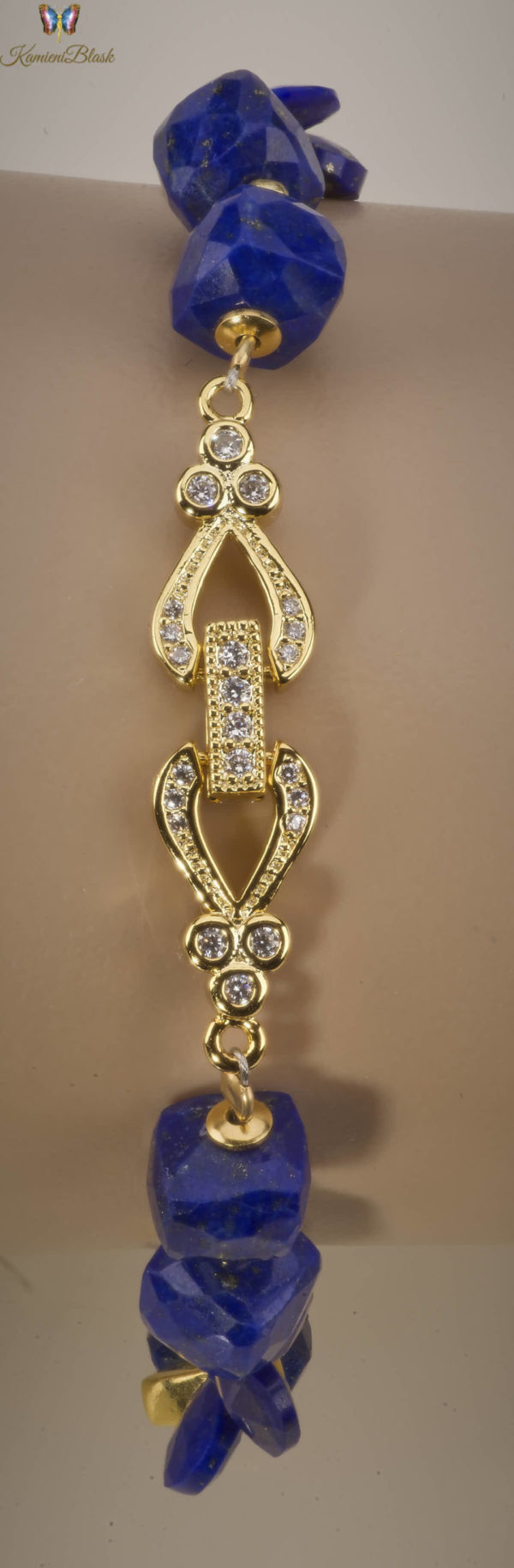 Bransoletka z lapisu lazuli w złocie