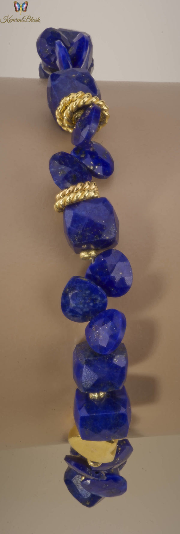 Bransoletka z lapisu lazuli w złocie