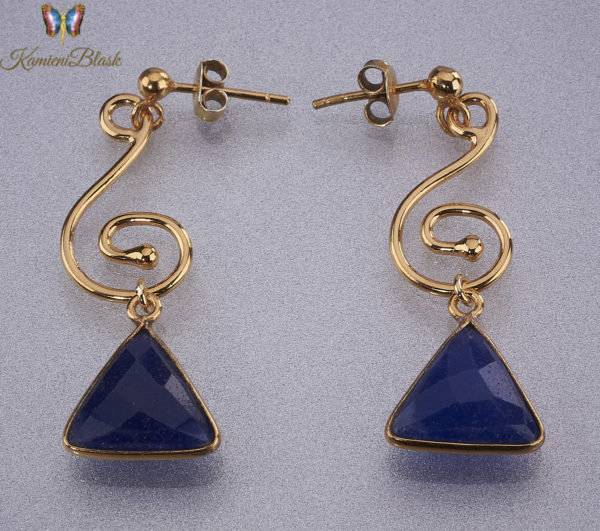 Kolczyki wiszące z oprawionych lapisu lazuli