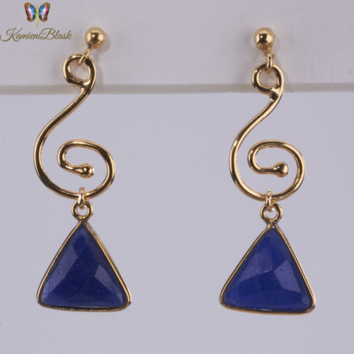 Kolczyki wiszące z oprawionych lapisu lazuli