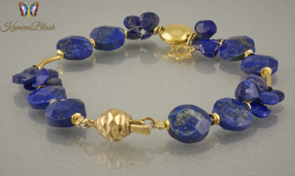 Bransoletka z lapis lazuli w złoconej oprawie