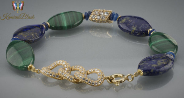 Bransoletka z malachitu i lapis lazuli