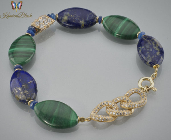 Bransoletka z malachitu i lapis lazuli