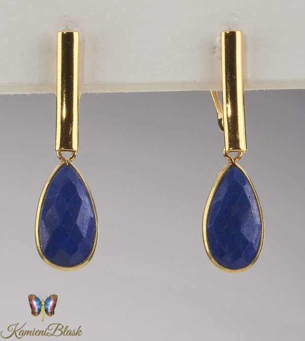 Kolczyki z oprawionym lapis lazuli