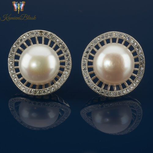Kolczyki z naturalną białą perłą