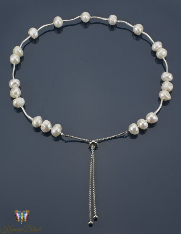 Naszyjnik z białych pereł barokowych