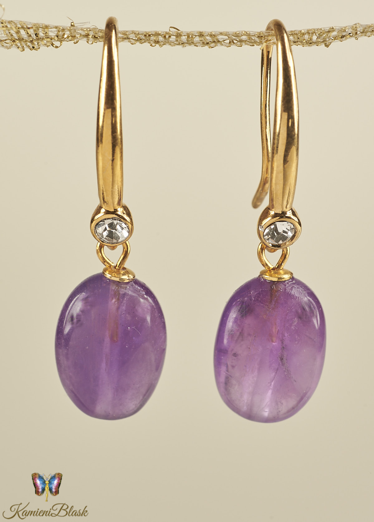 Kolczyki z naturalnych ametystów