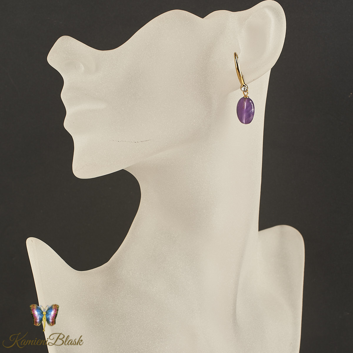 Kolczyki z naturalnych ametystów