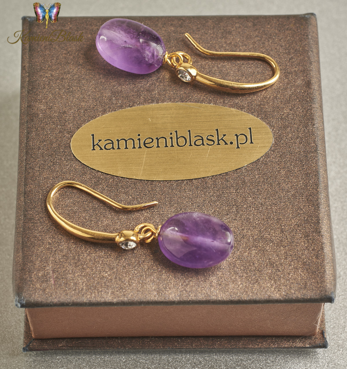 Kolczyki z naturalnych ametystów
