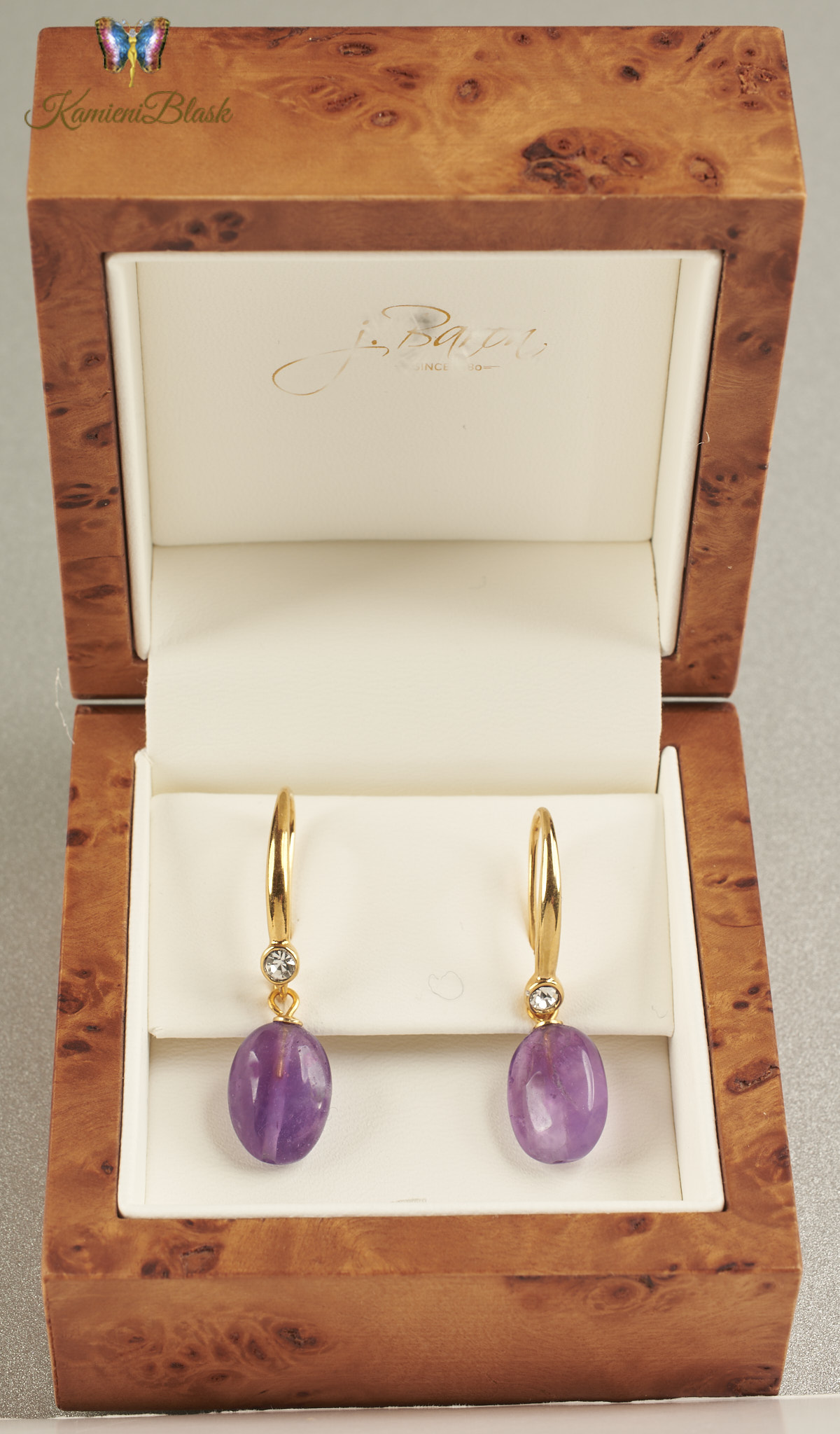 Kolczyki z naturalnych ametystów
