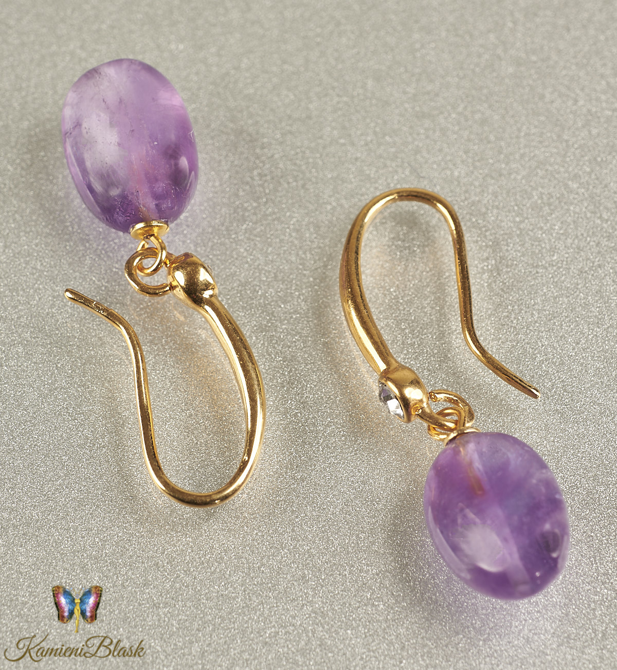 Kolczyki z naturalnych ametystów