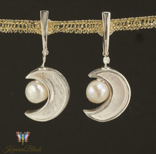 Kolczyki z białą naturalną perłą